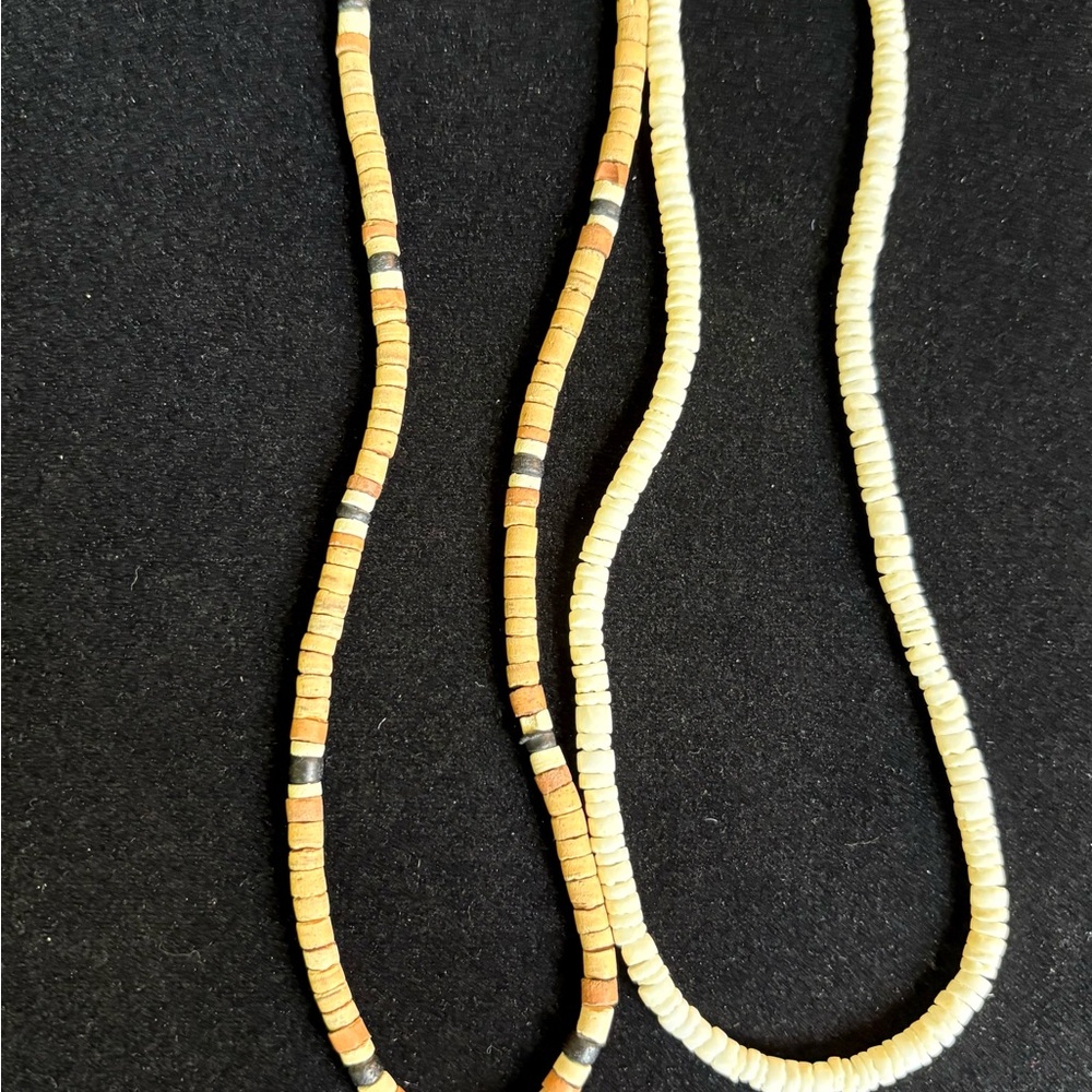Set of 2 Puka Shell Beaded Necklaces